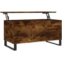 vidaXL Salontafel 90x44,5x45 cm bewerkt hout gerookt eikenkleurig