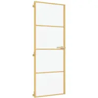 vidaXL Binnendeur smal 76x201,5 cm gehard glas en aluminium goudkleur