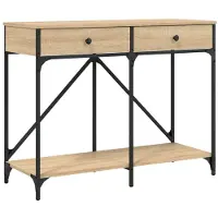 vidaXL Wandtafel 100x39x78,5 cm bewerkt hout sonoma eikenkleurig