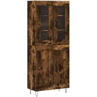 vidaXL Hoge kast 69,5x34x180 cm bewerkt hout gerookt eikenkleurig