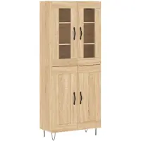 vidaXL Hoge kast 69,5x34x180 cm bewerkt hout sonoma eikenkleurig