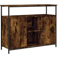 vidaXL Dressoir 100x35x80 cm bewerkt hout gerookt eikenkleurig