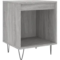 vidaXL Nachtkastje 40x35x50 cm bewerkt hout grijs sonoma eikenkleurig