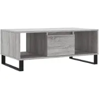 vidaXL Salontafel 90x50x36,5 cm bewerkt hout grijs sonoma
