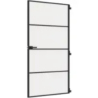 Super Merchant Binnendeur smal 102,5x201,5 cm gehard glas en aluminium zwart