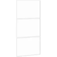 vidaXL Schuifdeur 102,5x205 cm gehard glas en aluminium wit