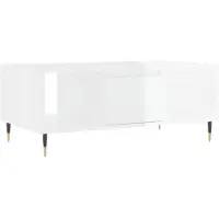 vidaXL Salontafel 90x50x36,5 cm bewerkt hout hoogglans wit
