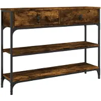 vidaXL Wandtafel 100x25x75 cm bewerkt hout gerookt eikenkleurig