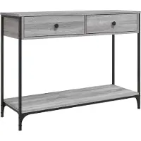 vidaXL Wandtafel 100x34,5x75 cm bewerkt hout grijs sonoma eikenkleurig