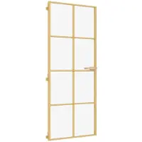 vidaXL Binnendeur smal 83x201,5 cm gehard glas en aluminium goudkleur