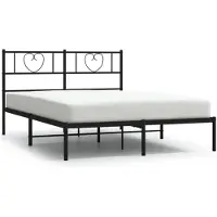 vidaXL Bedframe met hoofdeinde, zwart metaal, 120x200 cm