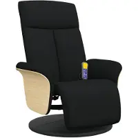 vidaXL Massagestoel met voetsteun, zwart, stof