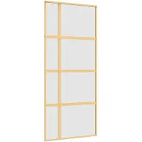 vidaXL Schuifdeur 90x205 cm mat ESG-glas en aluminium goudkleurig