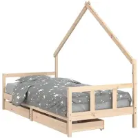 vidaXL Kinderbedframe 90x200 cm massief grenenhout