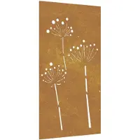 vidaXL Wanddecoratie tuin bloemenontwerp 105x55 cm cortenstaal