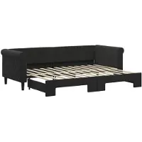 vidaXL Slaapbank met onderschuifbed 80x200 cm fluweel zwart