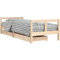 vidaXL Kinderbedframe met lades 80x200 cm massief grenenhout