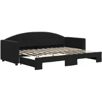 vidaXL Slaapbank met onderschuifbed 80x200 cm fluweel zwart