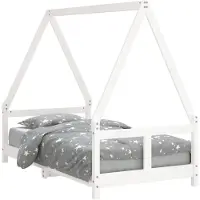 vidaXL Kinderbedframe 80x160 cm massief grenenhout wit