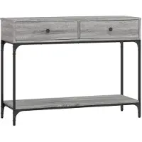 vidaXL Wandtafel 100x34,5x75 cm bewerkt hout grijs sonoma eikenkleurig