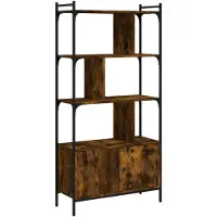 vidaXL Boekenkast met deuren 76,5x30x154,5 cm hout gerookt eikenkleur