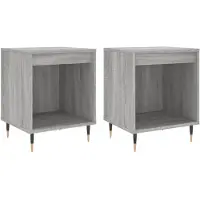 vidaXL Nachtkastjes 2 st 40x35x50 cm bewerkt hout grijs sonoma eiken