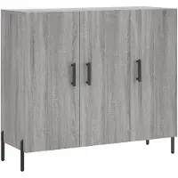 vidaXL Dressoir 90x34x80 cm bewerkt hout grijs sonoma eikenkleurig
