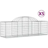 vidaXL Schanskorven 5 st gewelfd 200x50x60/80 cm gegalvaniseerd ijzer
