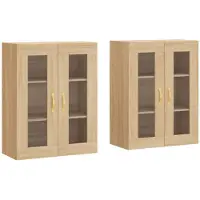 vidaXL Hangkasten 2 st bewerkt hout sonoma eikenkleurig