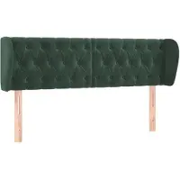 vidaXL Hoofdbord met randen 147x23x78/88 cm fluweel donkergroen