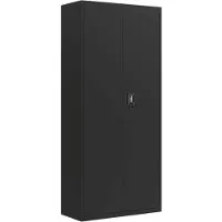 vidaXL Archiefkast 90x40x200 cm staal zwart