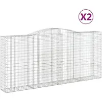 vidaXL Schanskorven 2 st gewelfd 400x50x180/200 cm ijzer