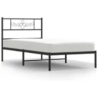 vidaXL Bedframe met hoofdbord metaal zwart 90x200 cm