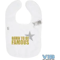 Van der Doelen Baby slabbetje velours born to be famous