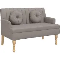 vidaXL Bankje met kussens 113x64,5x75,5 cm stof taupe