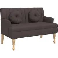 vidaXL Bankje met kussens 113x64,5x75,5 cm stof donkerbruin