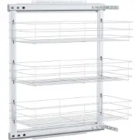 vidaXL Draadmand keuken uittrekbaar 3-laags 47x25x56 cm zilverkleurig