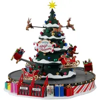Lemax Carnival Kerstman slee spinners, met 4.5V adapter : Nieuw 2021