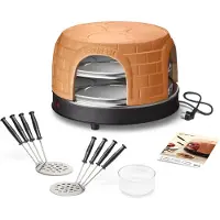 Emerio Pizzarette Original – Pizzaoven voor 8 Personen – Handgemaakte Terracotta Koepel – 1500 W – Mini-Pizza – PO-116124.1