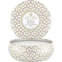 Voluspa Maison Blanc 3-wick Tin geurkaars 40 uur Suede Blanc