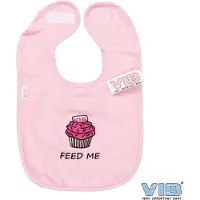 Vib - Slabbetje Luxe velours - Feed me roze (Cupcake) - Babykleertjes - Slabbetjes - zwangerschap aankondiging - baby aankondiging