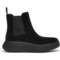 FitFlop Women F-Mode Suede Flatform Chelsea Boots All Black-Schoenmaat 38