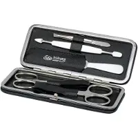 Erbe Manicure Clip-Top Case Range "Siena", black, 5 pcs. Make-up tassen 1 stuk