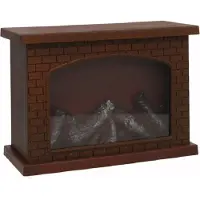 Gerimport Sfeerhaard/open haard - bruin - met led verlichting - L28 x B11 x H20 cm