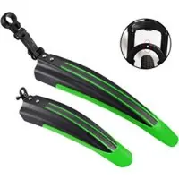 HBS Spatbord Mountainbike Verstelbaar -universeel Spatborden Voor En Achter 24 - 26 Inch Groen-zwart
