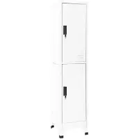 vidaXL Lockerkast 38x45x180 cm staal wit