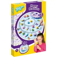 Totum Happy Bracelets - Bedelarmbandjes maken - 2 armbandjes met zelfhardende klei en herbruikbare mal