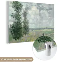 MuchoWow Glasschilderij 180x120 cm - Schilderij acrylglas - Claude Money - Poppy fields - Kunst - Oude meesters - Foto op glas - Schilderijen
