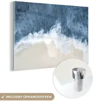 MuchoWow Glasschilderij 180x120 cm - Schilderij acrylglas - Strand - Zee - Water - Natuur - Foto op glas - Muurdecoratie woonkamer - Wanddecoratie slaapkamer - Schilderijen