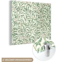 MuchoWow Glasschilderij 50x50 cm - Schilderij acrylglas - Vintage - Jungle - Bladeren - Natuur - Foto op glas - Schilderijen